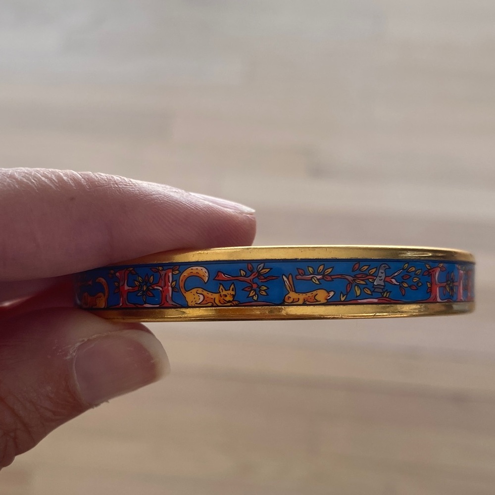 Hermes Blue and Gold Bangle